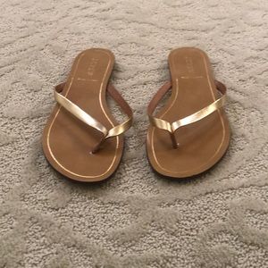 J. Crew leather flip flops